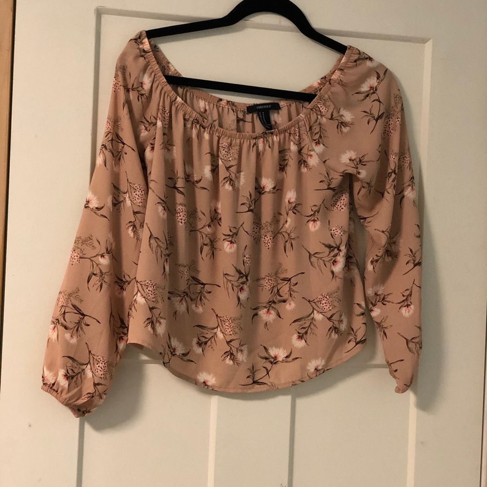Blush flower off the shoulder